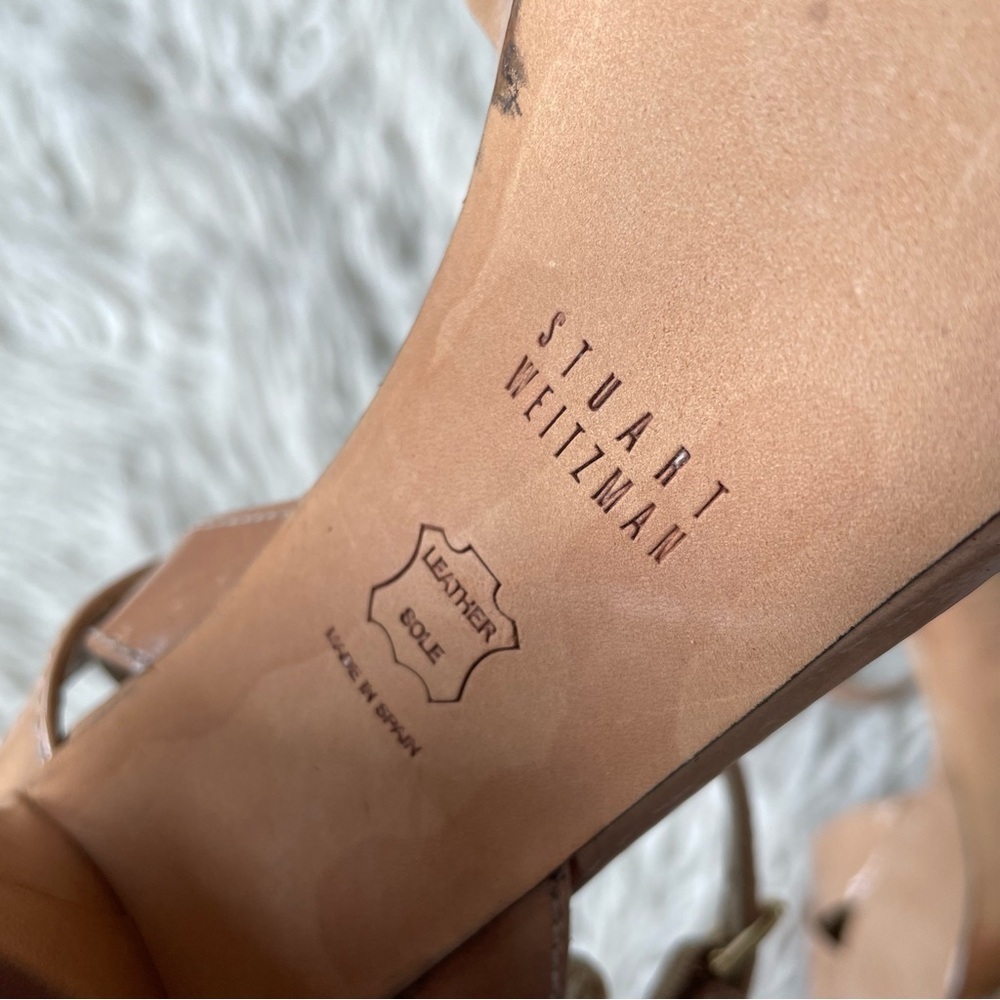 Stuart Weitzman Nexus Open Toe Patent Leather Nud… - image 7